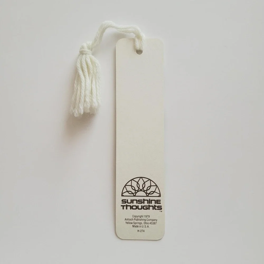 Vintage 70s Bookmark White Unicorn The Tempest Quote 1979 Antioch Sunshine H-274